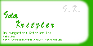 ida kritzler business card